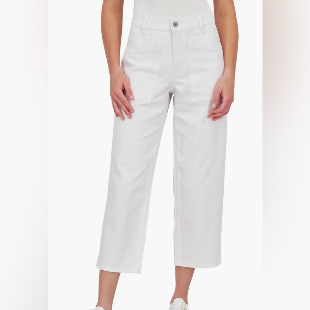 Lucky Brand White Wide-Leg Jeans